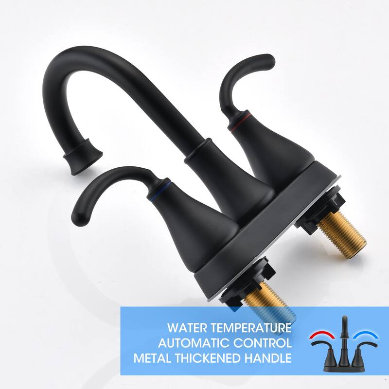 DORNBERG 2 Handles Bathroom Faucet with Pop-up Drain