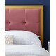 preview thumbnail 5 of 3, Panama Modern Heather Pink Velvet Button Tufted Upholstered Twin Size Metal Headboard