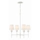 preview thumbnail 1 of 9, Broche 4 Light Matte White Chandelier - 28"W x 28"H x 28"D