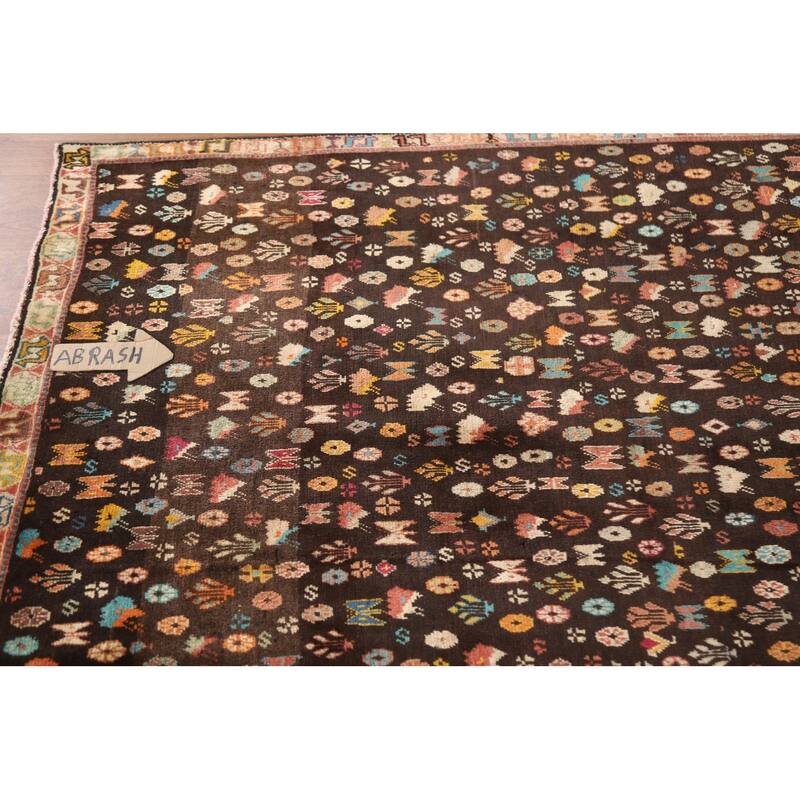Vegetable Dye Sirjan Persian Vintage Area Rug Hand-Knotted Wool Carpet - 3'4"x 5'2"