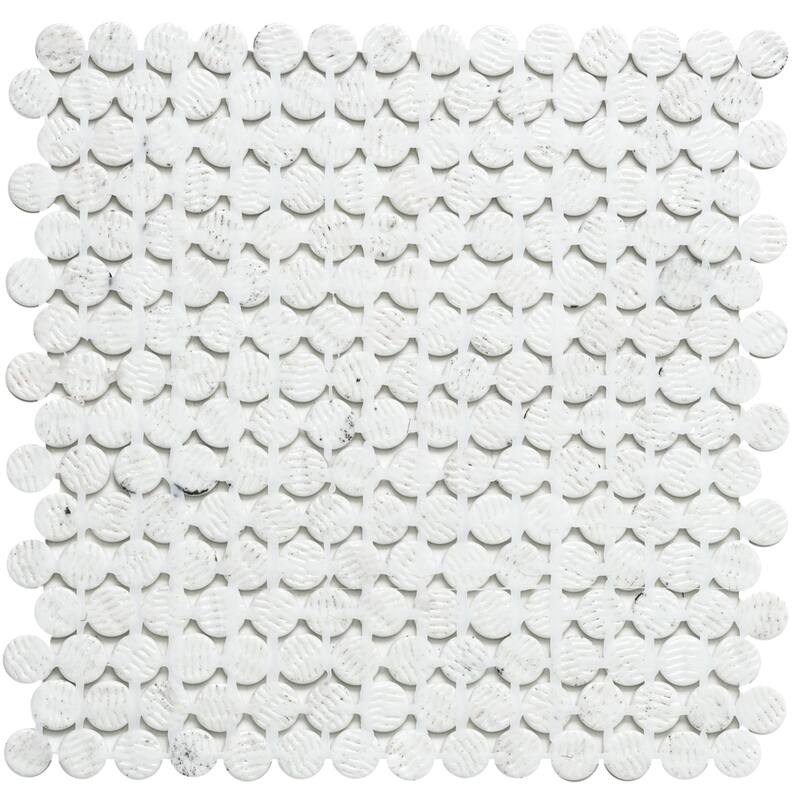 The Tile Life Eterna Penny 12x12 Storm Round Glass Mosaic Floor, Wall & Backsplash Tile
