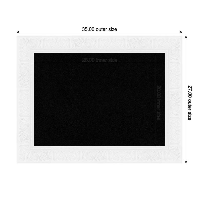 Luxe White Framed Cork Board - Bulletin Board, Organization Board, Pin Board - Black - 35 x 27 in