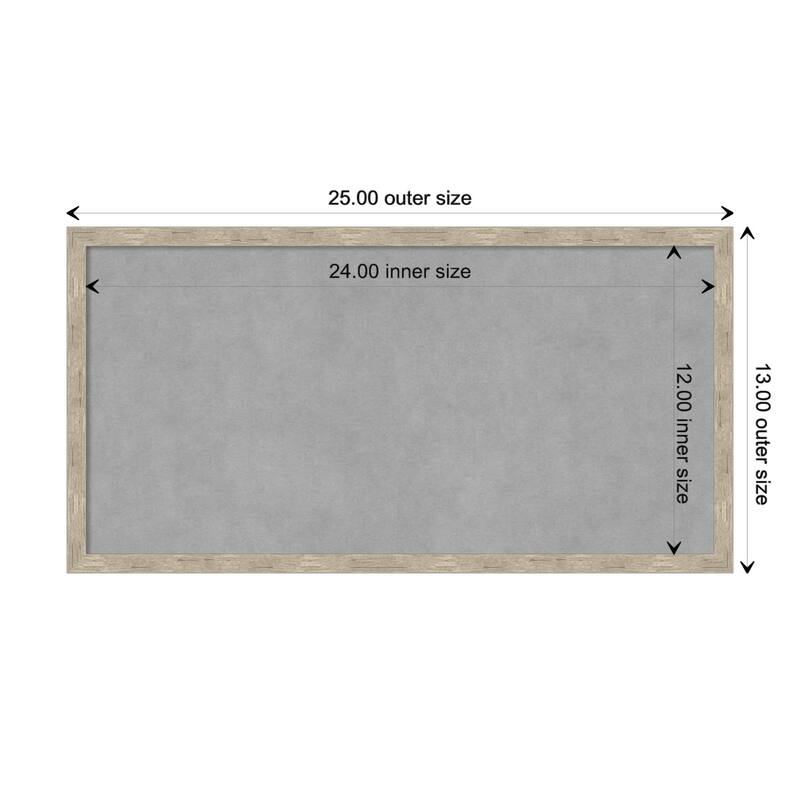 Amanti Art Imprint Light Pewter Framed Magnetic Board - Board Size 24x12