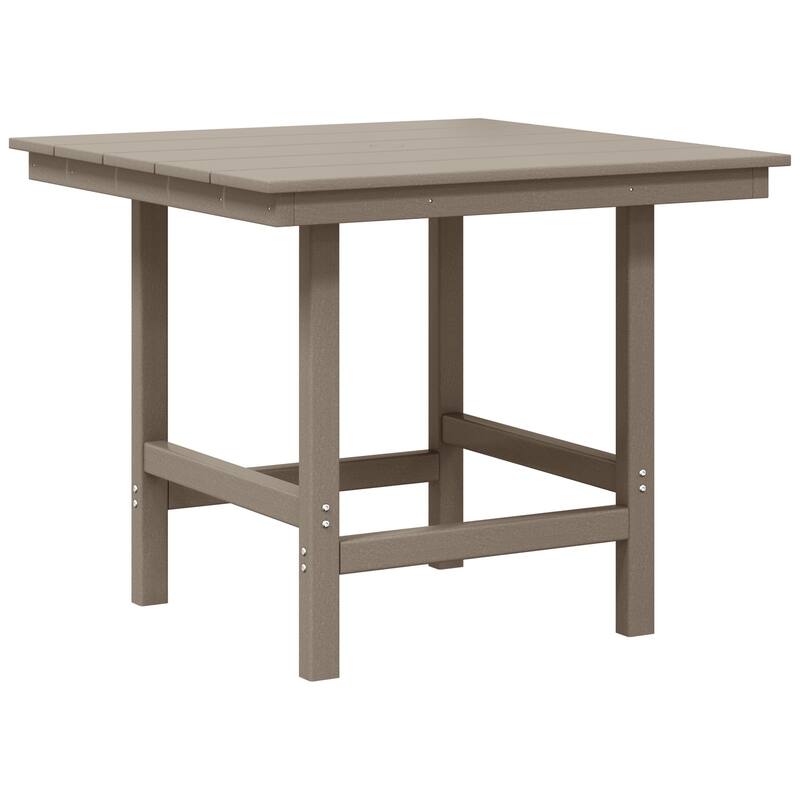 Shoreside 36 Inch Square Patio Dining Table - Weathered Wood
