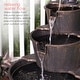 preview thumbnail 5 of 9, Alpine Corporation 40" Tall Outdoor 3-Tier Barrel Pump Waterfall Fountain, Brown