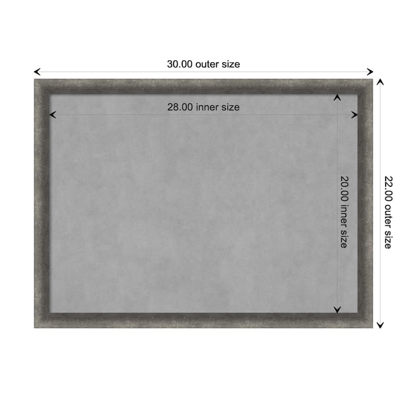 Amanti Art Burnished Concrete Narrow Framed Magnetic Board - Board Size 28x20