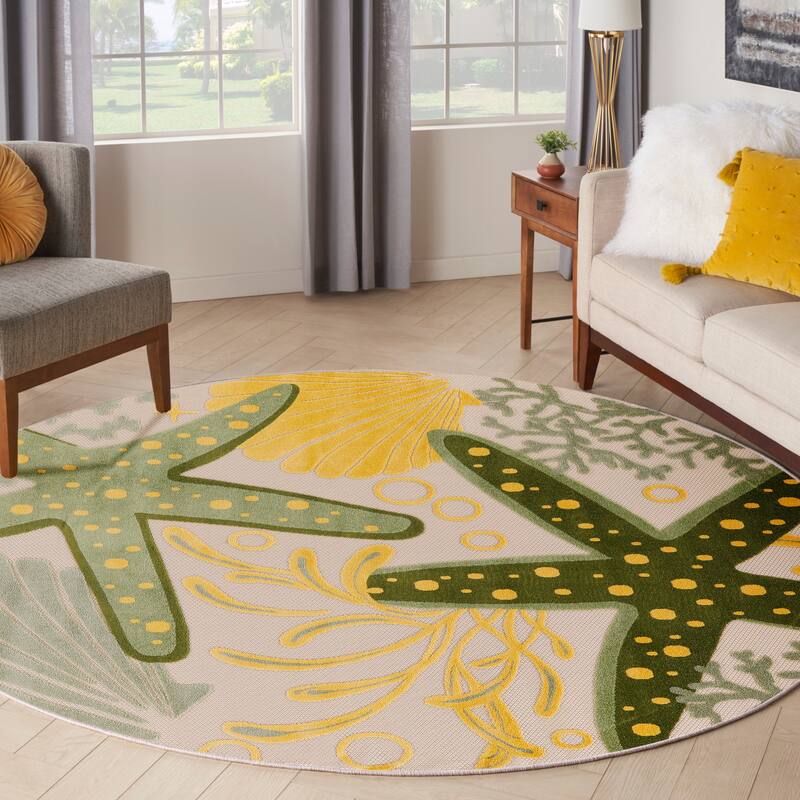 Nourison Aloha Coastal Starfish Indoor/Outdoor Area Rug