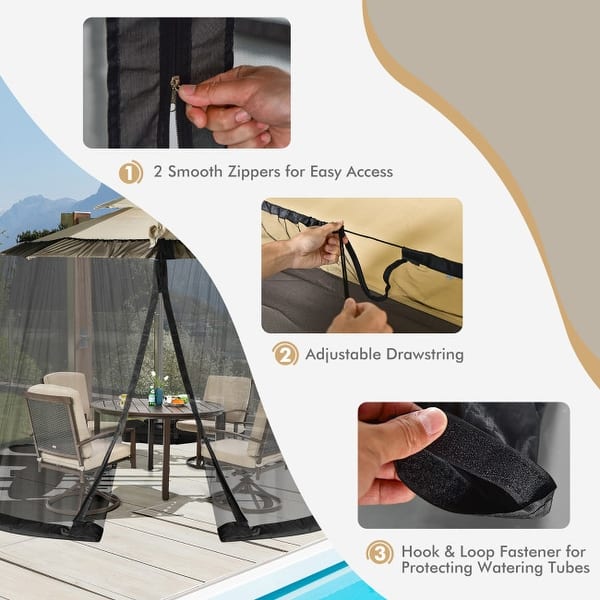 adjustable patio umbrella screen Mosquito Nets,Polyester Mesh Net Screen,Universal Canopy Net with Zipper Door and Rope,Fits 8-10FT Outdoor Umbrellas and Tables. (Black) : Patio, Lawn & Garden Classic Accessories has been a trusted name in outdoor living for over 35 years 8-12 Feet Patio Umbrella Table