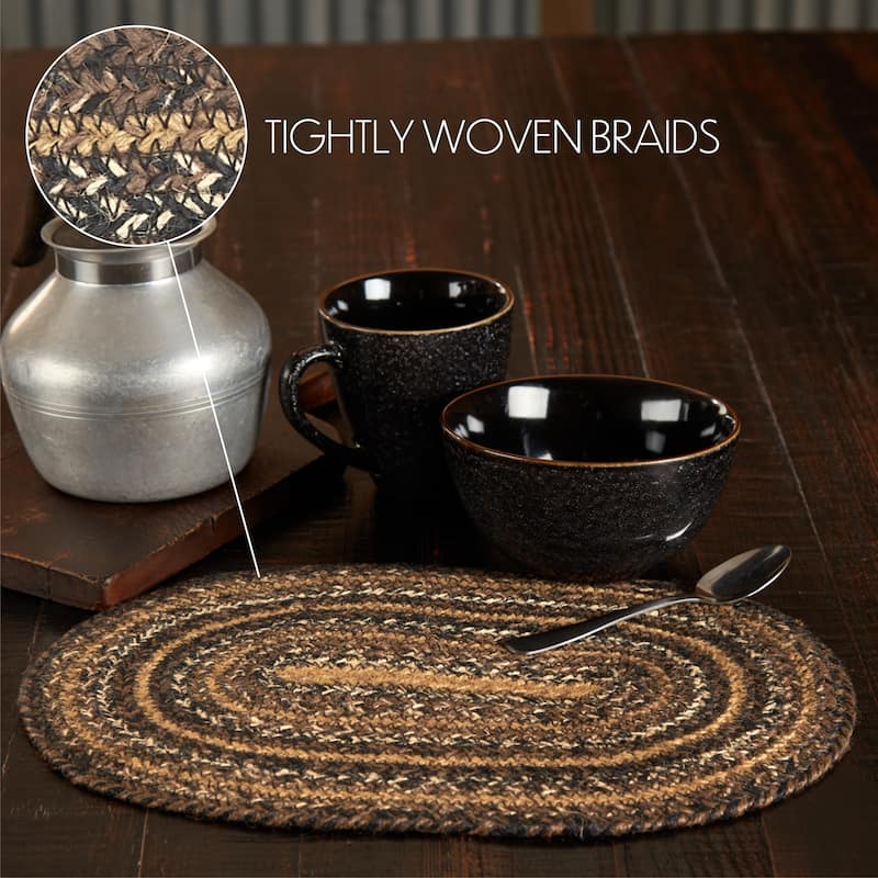 Espresso Jute Oval Placemat 10x15 - Single