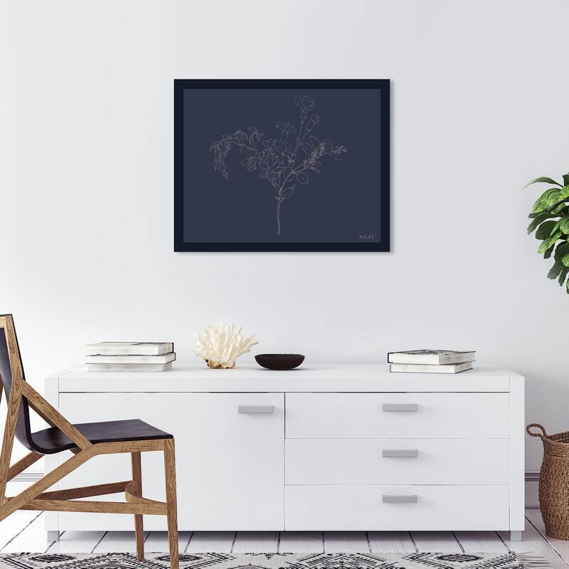 Wynwood Studio Canvas Floral and Botanical Flora Collection NO 6 Black and Tan Modern & Contemporary Wall Art Canvas Print - 24 x 20