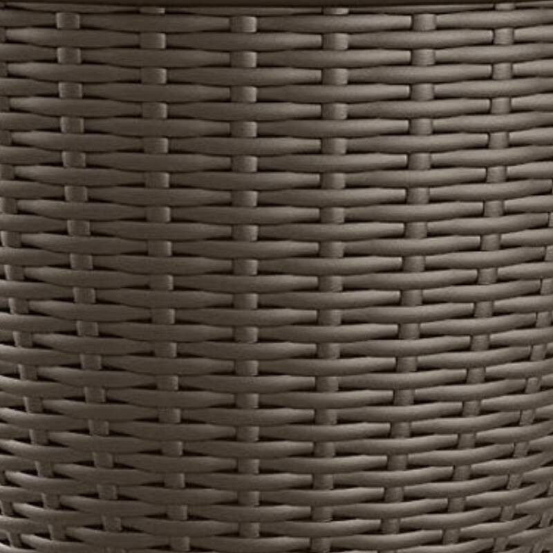 Suncast Willow 18" Diameter Decorative Wicker Patio Planter Pot, Java (2 Pack) - 3.15