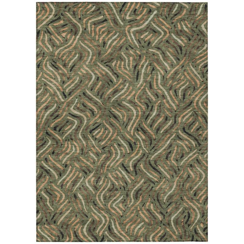 Machine Washable Indoor/ Outdoor Modern Jamie Chantille Rug