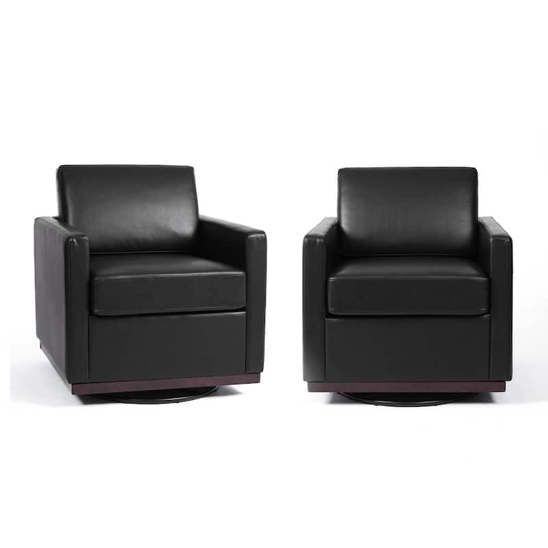 Set of 2 Modern Cozy Swivel Accent Chairs Upholstered Arm Chairs