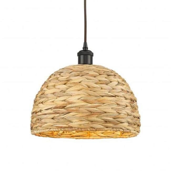 Innovations Lighting 516-1P-12-12 Woven Ratan Pendant Woven Ratan 12"