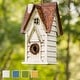preview thumbnail 1 of 48, Glitzhome 12"H Retro Distressed Painted Solid Wood Cottage Birdhouse
