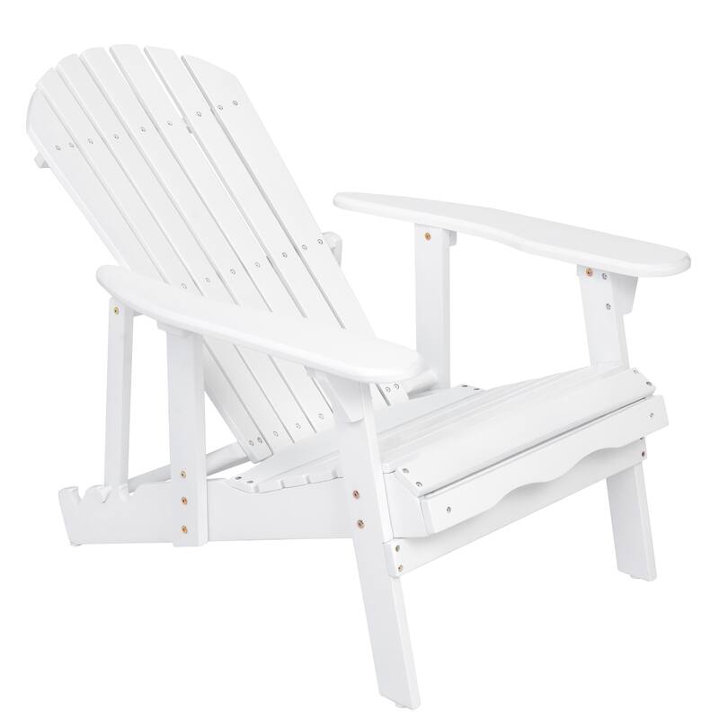 Wood Folding Adirondack Chair Patio Chair with Armrests, Modern Reception Chair Side Chair Leisure Chair