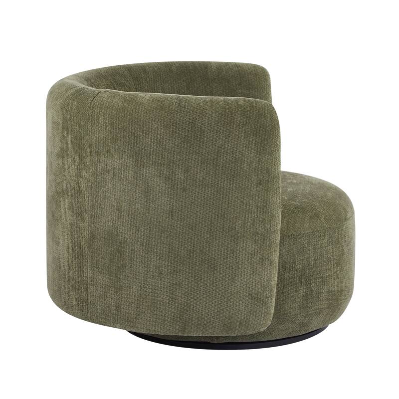 Christopher Knight Home - Swivel Green Fabric Accent Armchair with Lumbar Pillow
