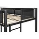 preview thumbnail 10 of 15, Black Twin over Twin Size Metal Bunk Bed with Trundle, Sturdy Metal Frame, Noise-Free Wood Slats