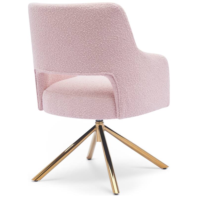 Boucle Polyester Upholstered Swivel Accent Chair - Stain Resistant (Set of 4)