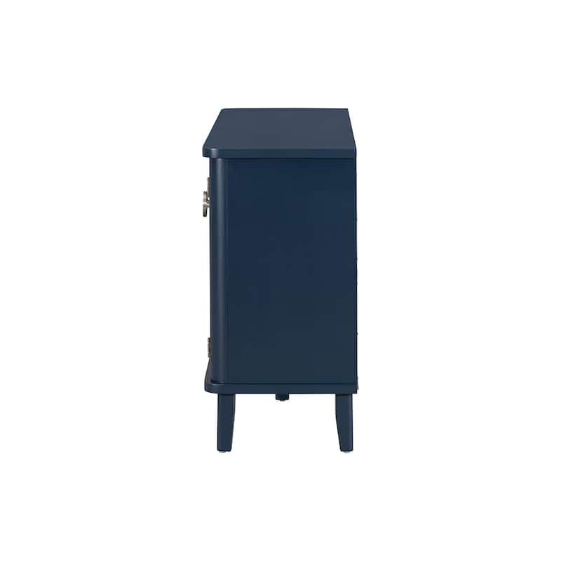 Elegant Solid Wood Cabinet with MDF Frame and Three Acacia Solid Doors, Perfect for Living Room, Study, and Hallways