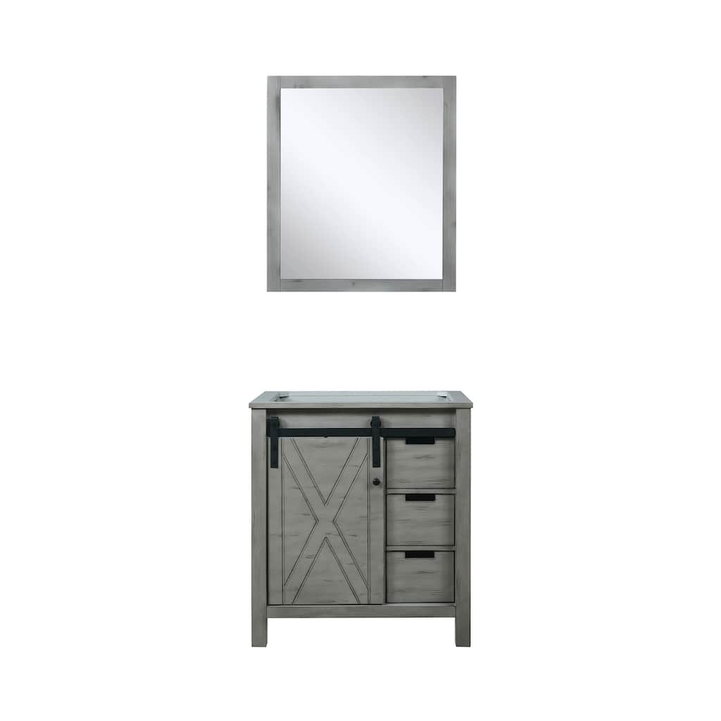 30" Vanity Cabinet with Mirror Included, 3 Drawers and Open Shelf Storage, Fully Assembled, Top Sold Separately