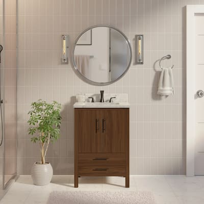 KitchenBathCollection California 24" Bathroom Vanity with Carrara Marble Top