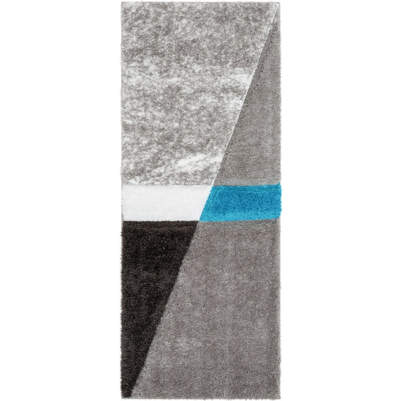 Well Woven Lolly Mori Abstract Geometric High Low Shag Area Rug