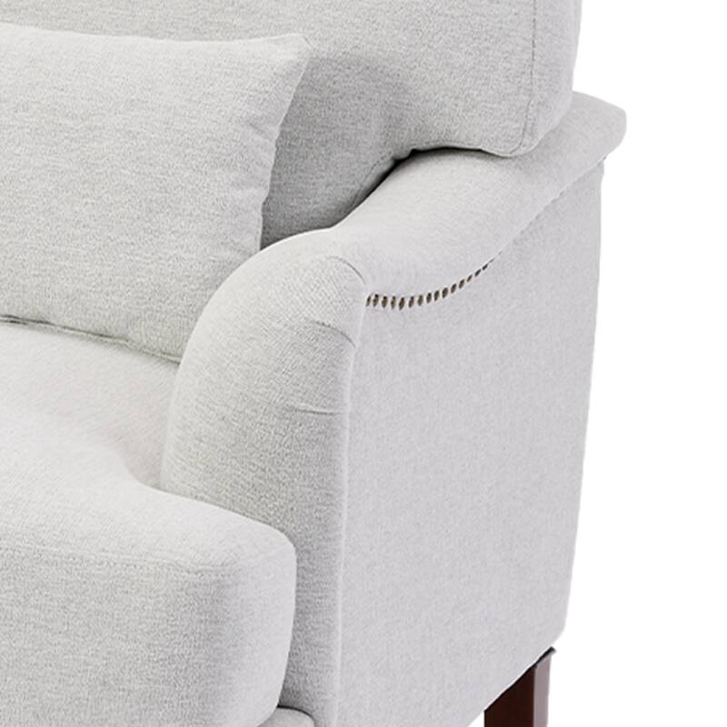Oversized Accent Chair Chenille Upholstered Armchair With Rivets