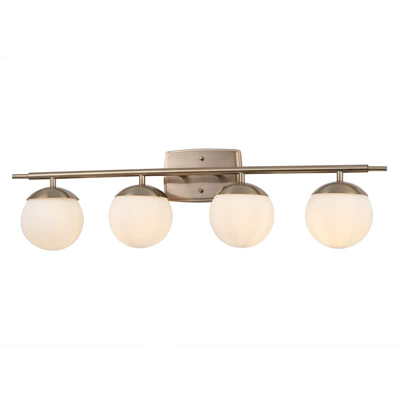 Justice Design Group EVOLV Fusion Epoch 4-Light Bath Bar with Opal Glass Shade - Brushed Brass
