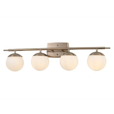 Justice Design Group EVOLV Fusion Epoch 4-Light Bath Bar with Opal Glass Shade