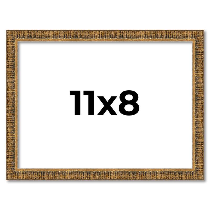 11x8 Frame Gold Kingsley Distressed Solid Wood Picture Frame Width