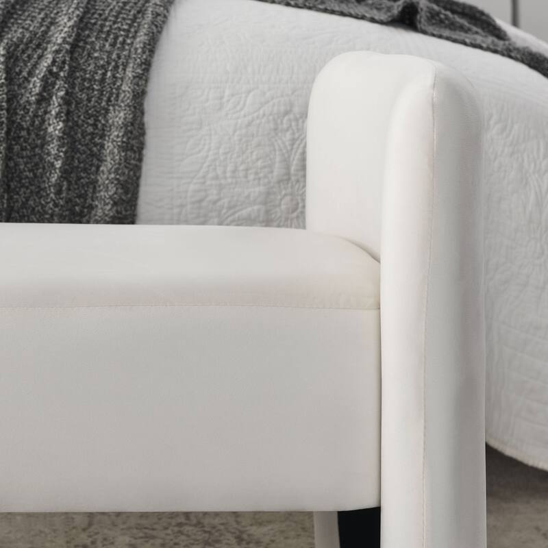52" Bench for Bedroom End of Bed Modern Contemporary Design Ottoman Couch Long Bench Window Sitting Fireplace Bench, Velvet