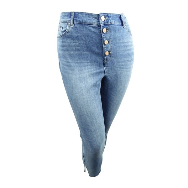 plus size button fly jeans