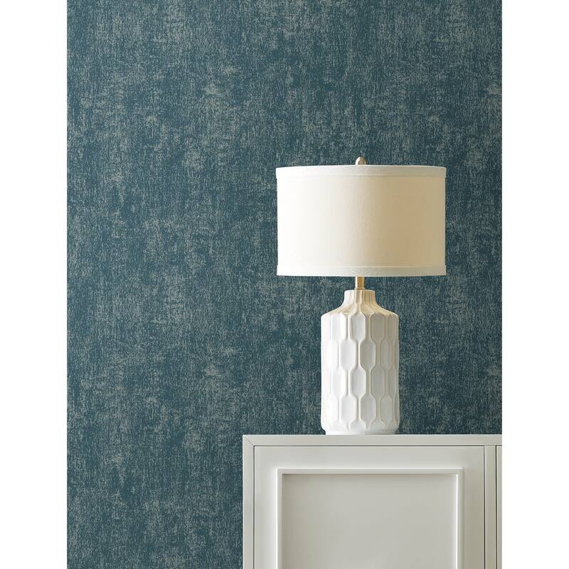 Advantage Edmore Dark Blue Faux Suede Wallpaper