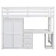 preview thumbnail 11 of 28, Full Size Wood Loft Bed with Wardrobe, Desk and Drawers
