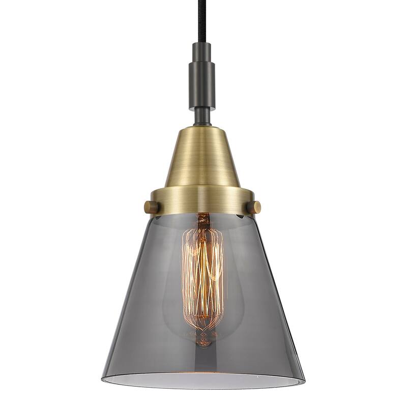Innovations Lighting 447-1P-G63 Cone 6" Wide Mini Pendant with Light - Black Antique Brass