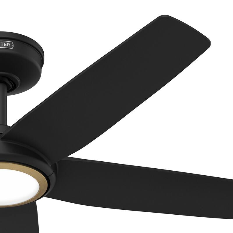 Hunter Zentech Wi-Fi ENERGY STAR Damp Rated Ceiling Fan w/ LED Light and Handheld Remote - Modern & Contemporary - SMART FAN!