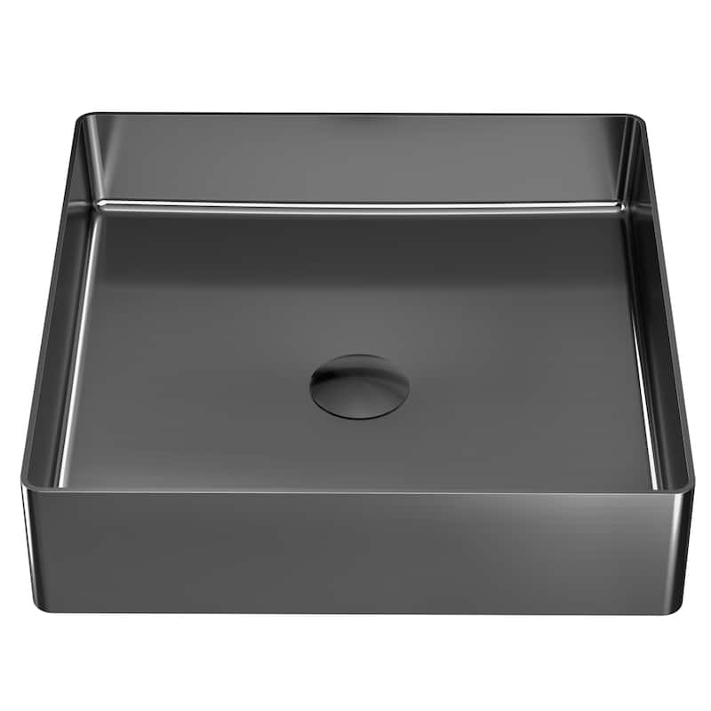 Karran Cinox Stainless Steel Square Vessel Sink - Gunmetal Grey