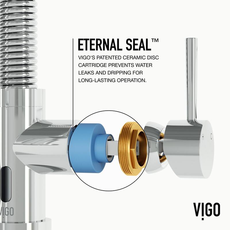 VIGO Edison 19" H Single Handle Pull-Down Sprayer Kitchen Faucet Set with Touchless Sensor