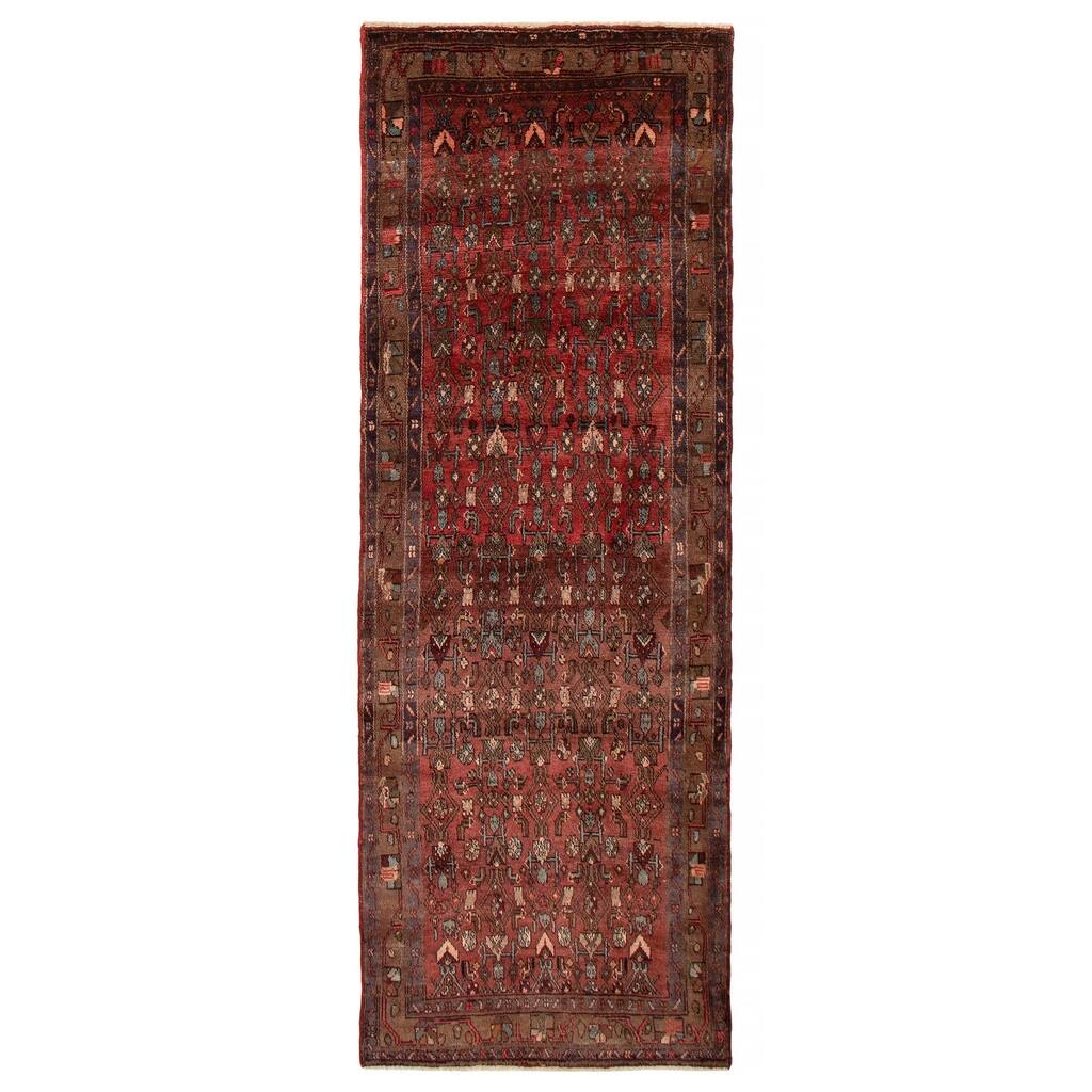 ECARPETGALLERY Hand-knotted Andelz Red Wool Rug - 3'2 x 9'4