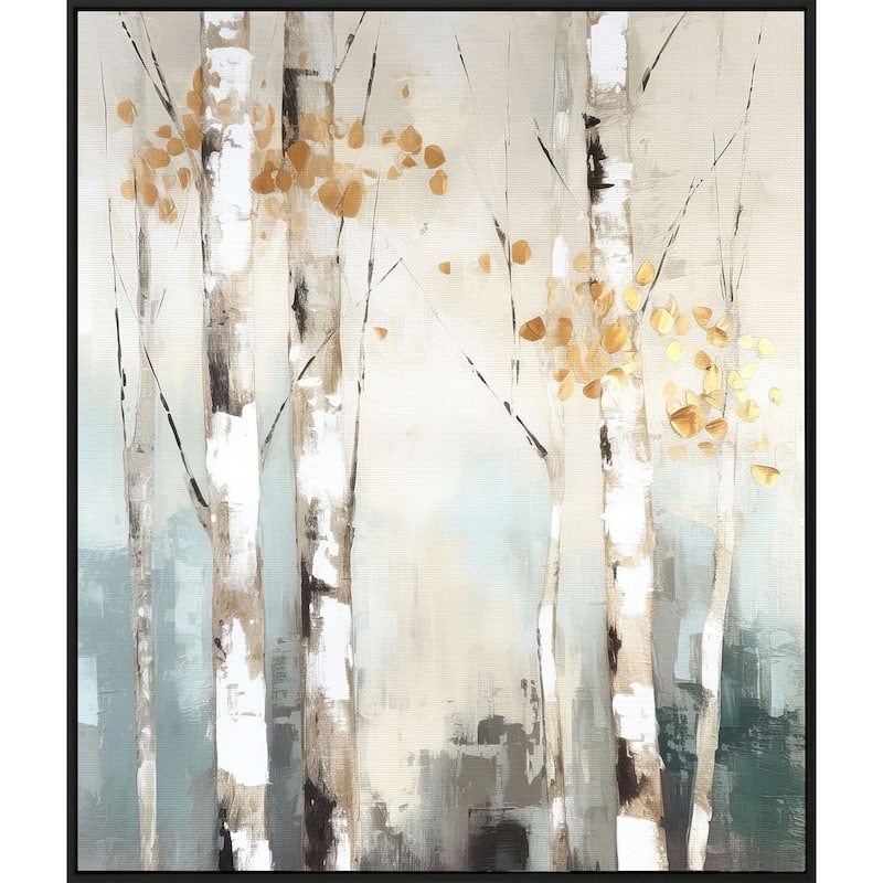 Birch Silhouette II Giclee on Canvas No Glass - 35 X 29 X 2 - Plastic - Black