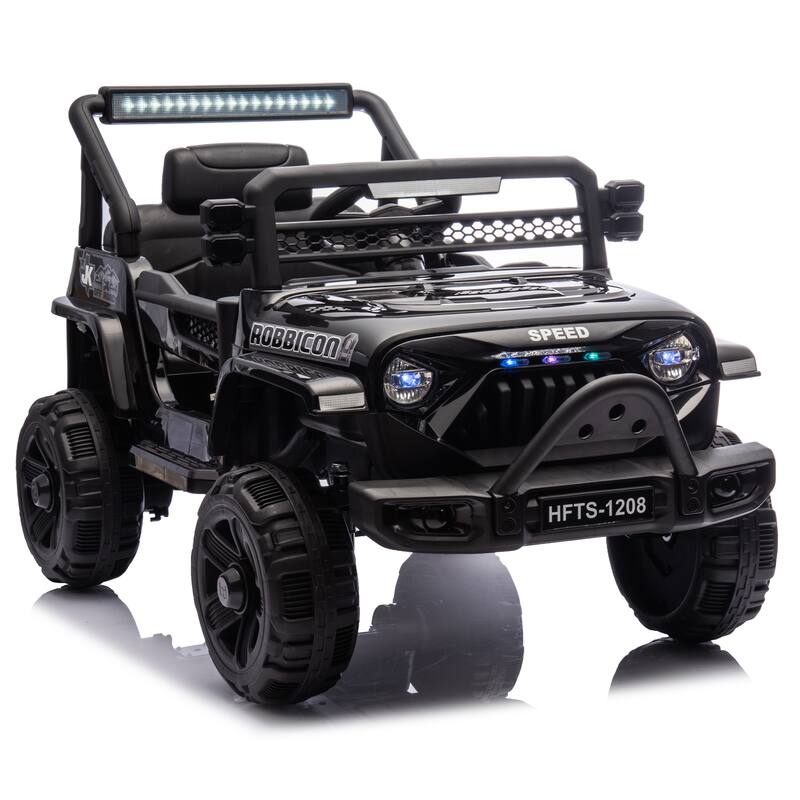 12V Kids Electric Ride-On Truck for Ages 1-4, Remote Control with Bluetooth & Microphone - Black