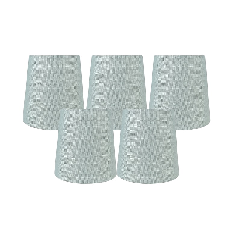 Meriville Linen Clip On Chandelier Lamp Shades, 3.5-inch by 4.5-inch by 4.5-inch - Set of 5 - Capri