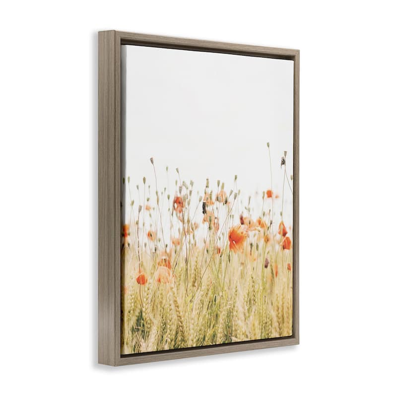 Stupell Poppy Field Photography Framed Floater Canvas Wall Art Design by Krista Broadway