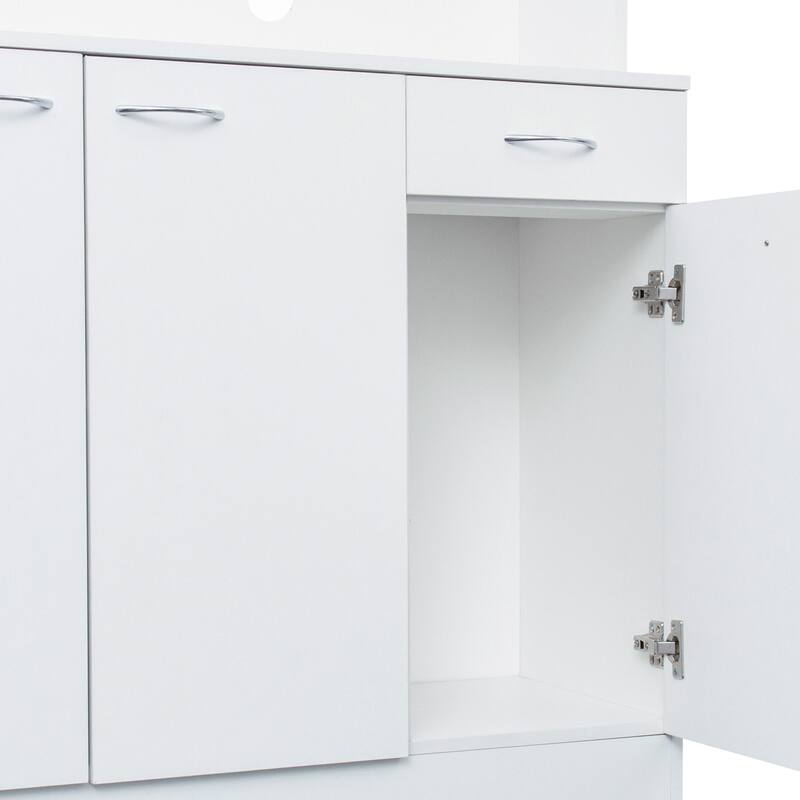 Classic 6 Door Design with Wooden Wardrobe with Drawers and Open Storage Space. for Bedroom Storage Cabinet Wardrobe