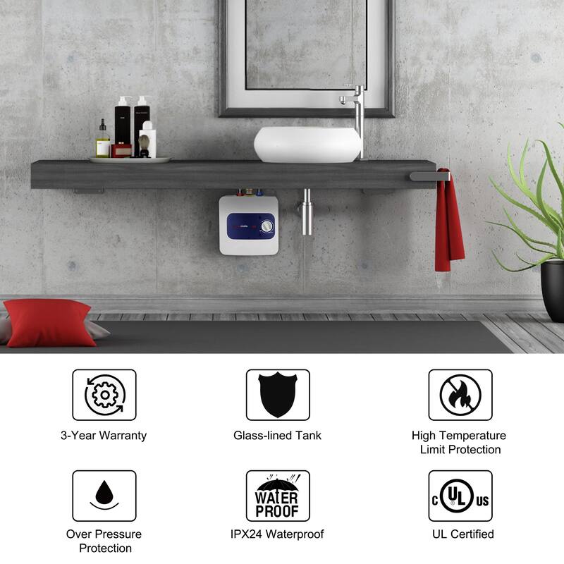 thermomate 1.32 Gallons 1.44kW Electric Mini Tank Water Heater for Point of Use Instant Hot Water