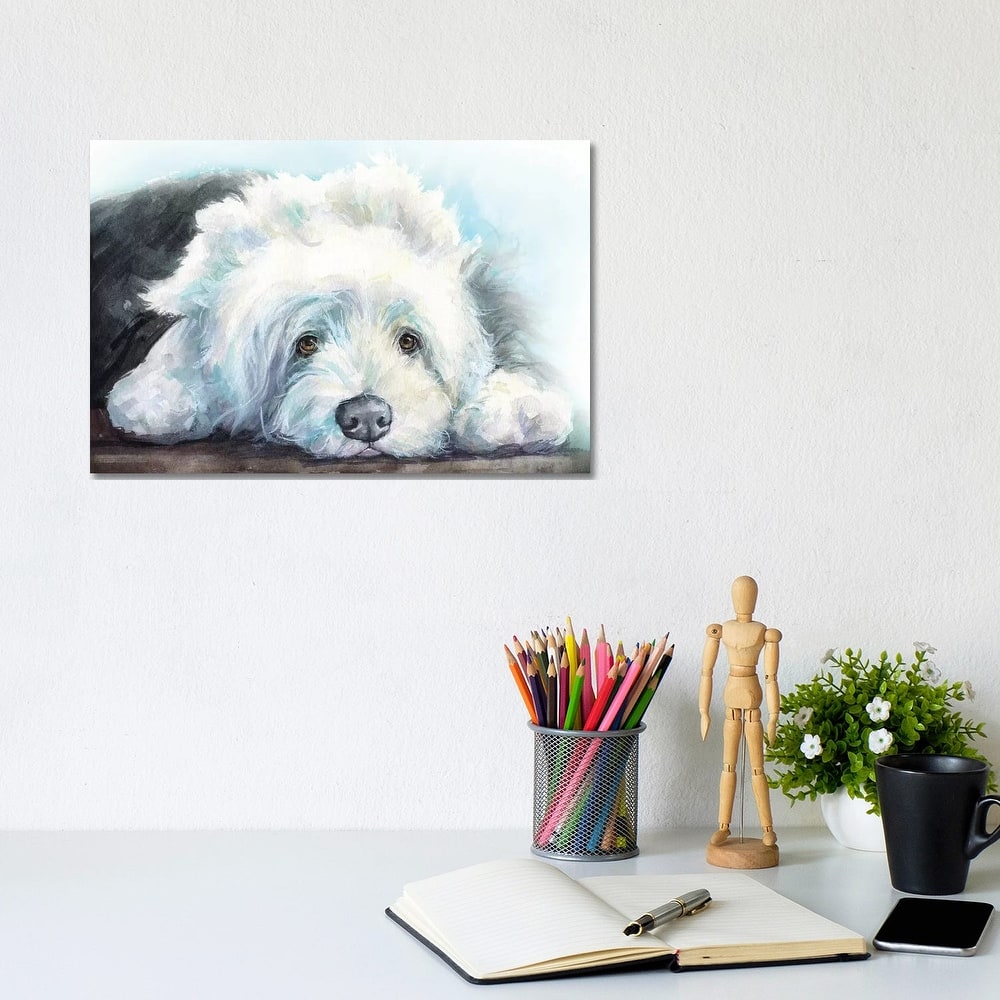 iCanvas "Old English Sheepdog Puppy" by George Dyachenko Canvas Print