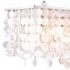 preview thumbnail 9 of 7, Elsa Satin Nickel Coastal Capiz Shell Rectangular Island Light Pendant Chandelier - 36-in W x 18.25-in H x 15-in D