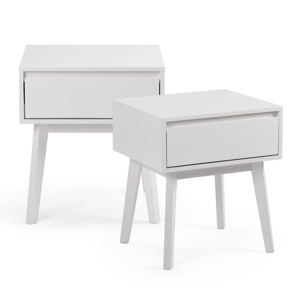 Max and Lily Scandinavian 1 -Drawer Nightstand - Set of 2