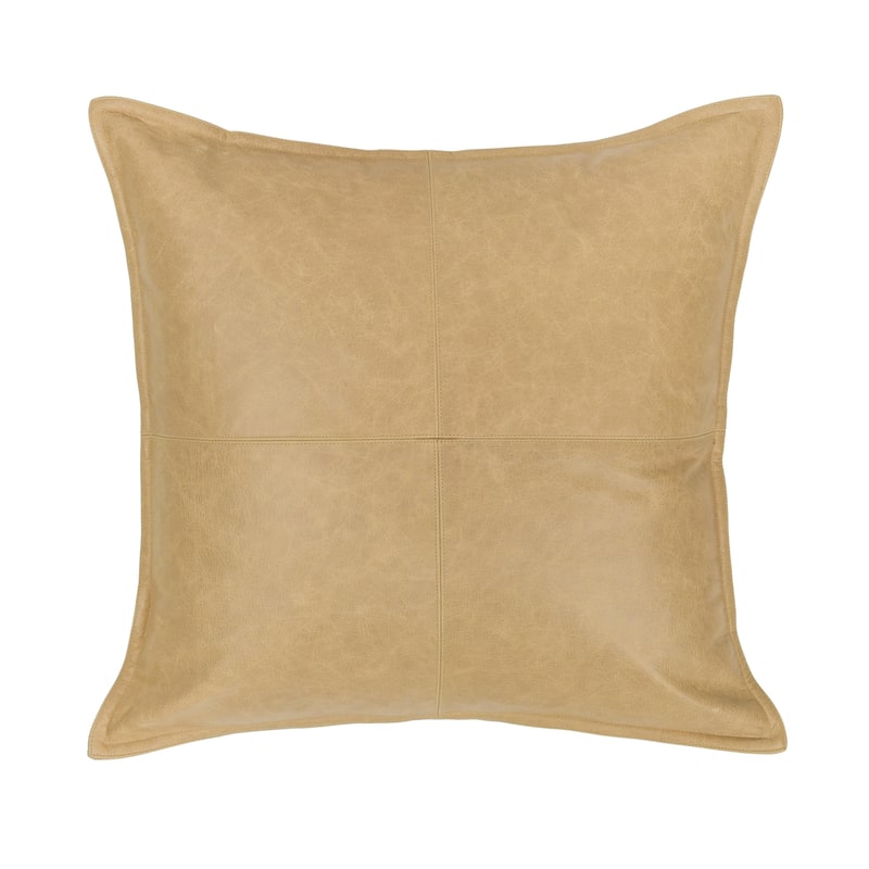 Villa by Classic Home Golden Genuine Leather Throw Pillow